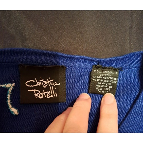 CHRISTINA ROTELLI CARDIGAN EMBROIDERED PENGIUN NEW YEARS 2000 Y2K WOMENS SIZE 1X - Picture 6 of 8